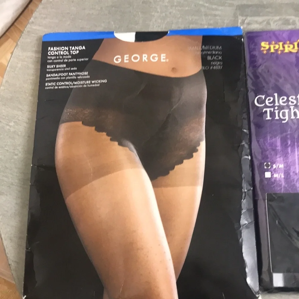 Halloween Theme Panty Hose and Regular Black Pantyhose, Small